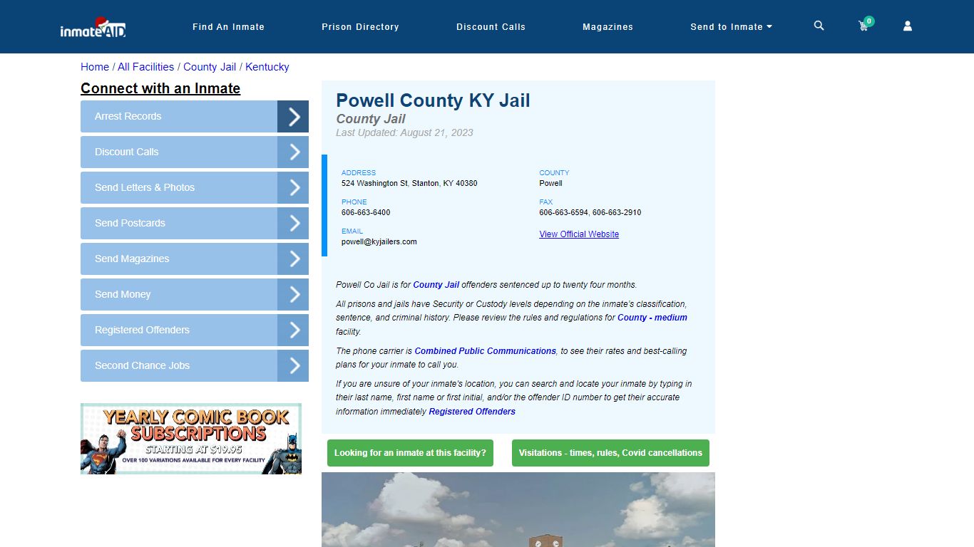 Powell County KY Jail - Inmate Locator - Stanton, KY